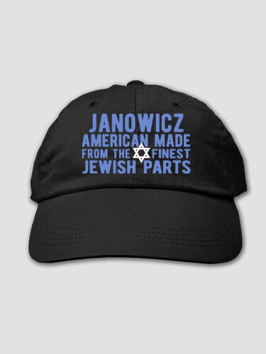 Jewish Parts Black Embroidered Hat