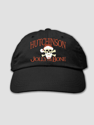 Jolly To The Bone Black Embroidered Hat