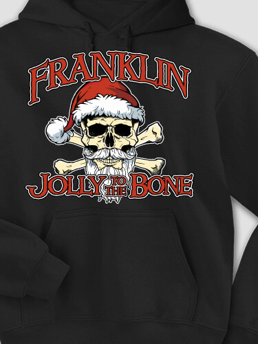 Jolly To The Bone Black Adult Hooded Sweatshirt