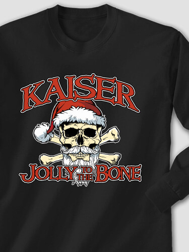 Jolly To The Bone Black Adult Long Sleeve