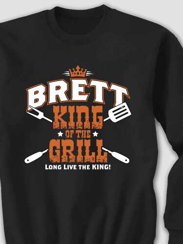King of the Grill Black Adult Sweatshirt
