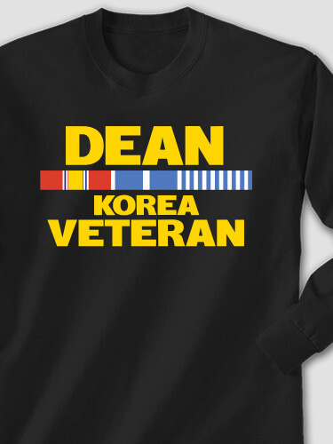 Korea Veteran Black Adult Long Sleeve