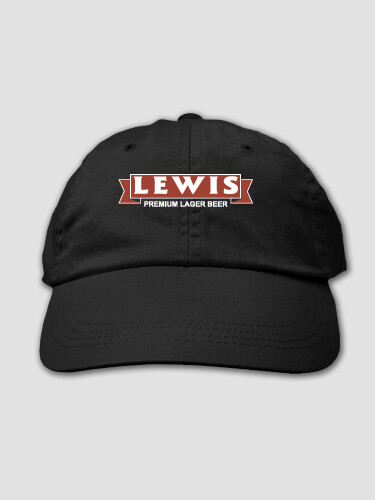Lager Black Embroidered Hat