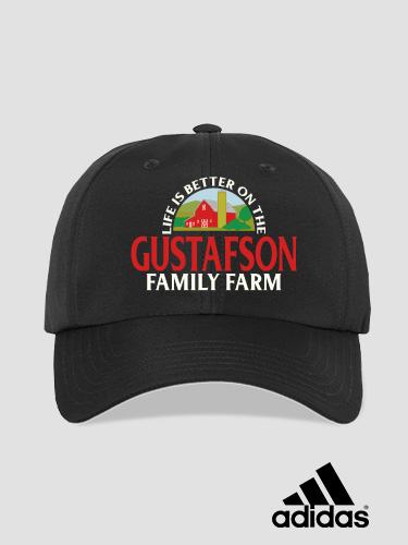 Life Is Better Farm Black Embroidered Adidas Hat