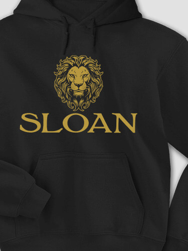 Lion Black Adult Hooded Sweatshirt