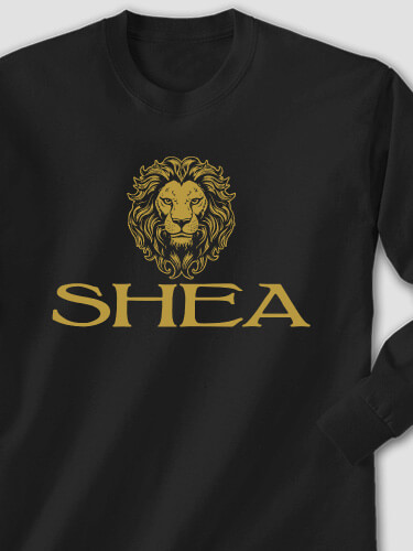 Lion Black Adult Long Sleeve