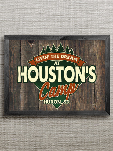 Livin' The Dream Camp Black Framed Wall Art 16.5 x 12.5