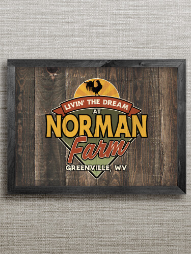 Livin' The Dream Farm Black Framed Wall Art 16.5 x 12.5