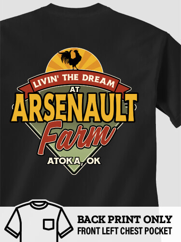 Livin' The Dream Farm Black Adult Pocket T-Shirt