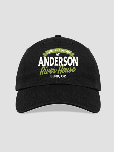 Livin' The Dream River House Black Embroidered Hat