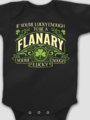 Lucky Enough Black Baby Bodysuit