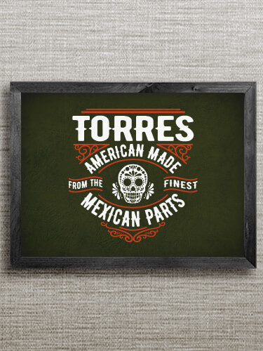 Mexican Parts Black Framed Wall Art 16.5 x 12.5