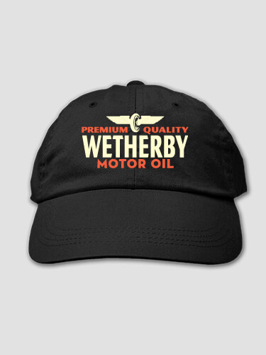 Motor Oil Black Embroidered Hat