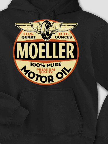 Motor Oil Black Adult Hooded Sweatshirt
