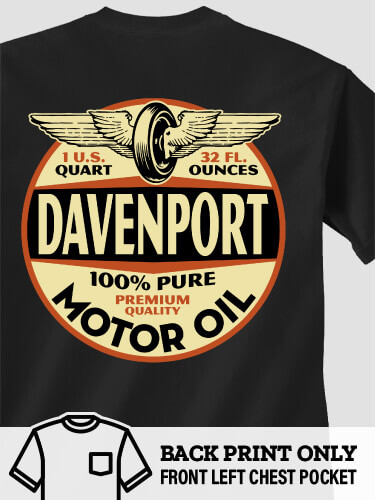Motor Oil Black Pocket Adult T-Shirt