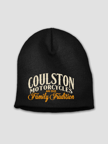 Motorcycle Family Tradition Black Embroidered Beanie