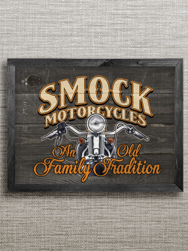 Motorcycle Family Tradition Black Framed Wall Art 16.5 x 12.5