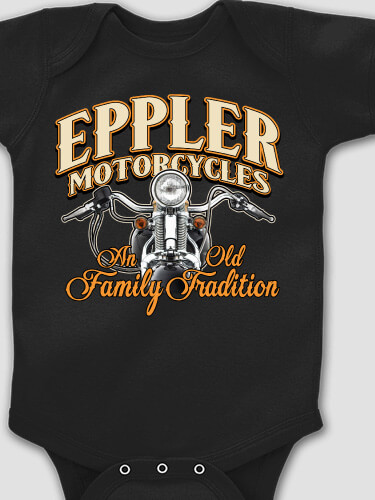 Motorcycle Family Tradition Black Baby Bodysuit