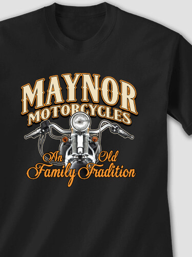 Motorcycle Family Tradition Black Adult T-Shirt
