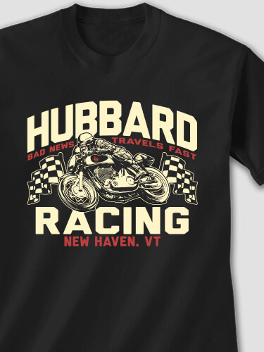 Motorcycle Racing Black Adult T-Shirt