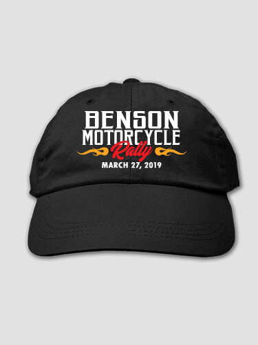Motorcycle Rally Black Embroidered Hat