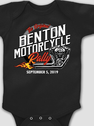 Motorcycle Rally Black Baby Bodysuit