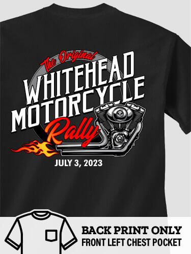 Motorcycle Rally Black Pocket Adult T-Shirt
