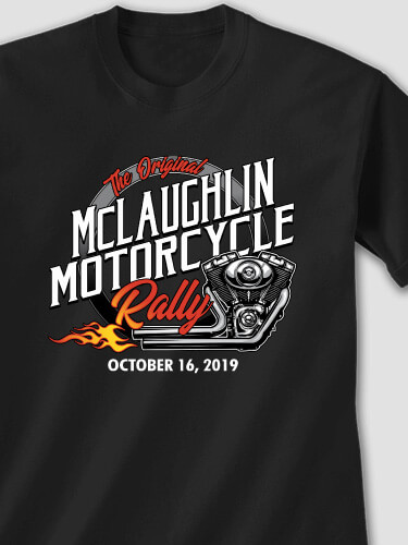 Motorcycle Rally Black Adult T-Shirt