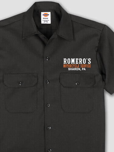 Motorcycle Service BP Black Embroidered Work Shirt