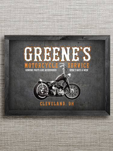 Motorcycle Service BP Black Framed Wall Art 16.5 x 12.5