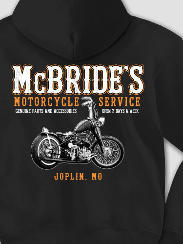 Motorcycle Service BP Black Adult Hooded Sweatshirt