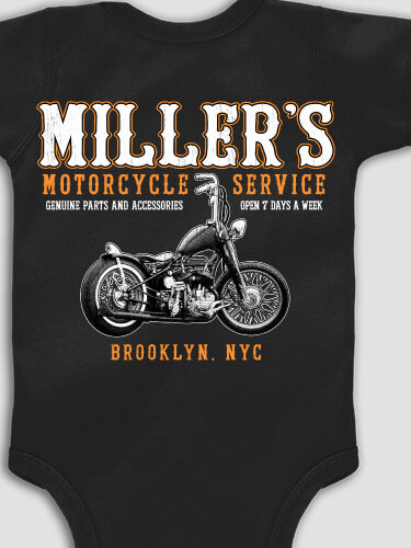 Motorcycle Service BP Black Baby Bodysuit