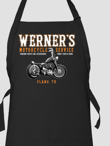 Motorcycle Service Black Apron