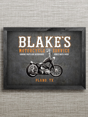 Motorcycle Service Black Framed Wall Art 16.5 x 12.5