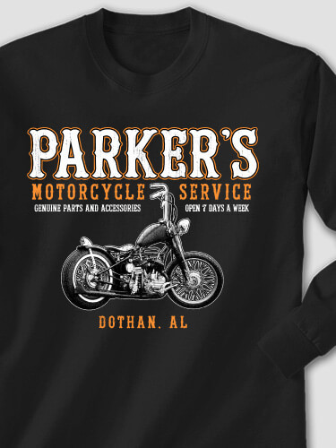 Motorcycle Service Black Adult Long Sleeve