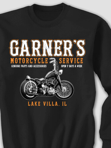 Motorcycle Service Black Adult Sweatshirt