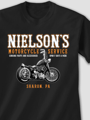 Motorcycle Service Black Adult T-Shirt