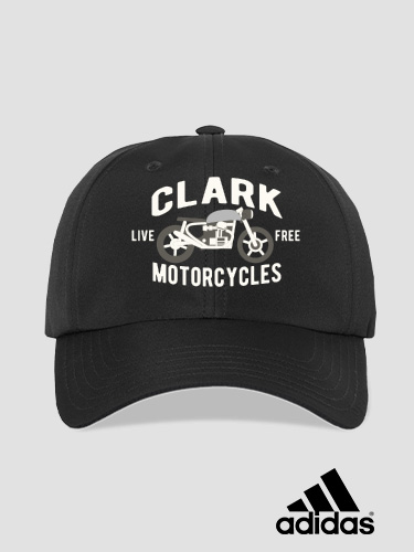 Motorcycles Black Embroidered Adidas Hat