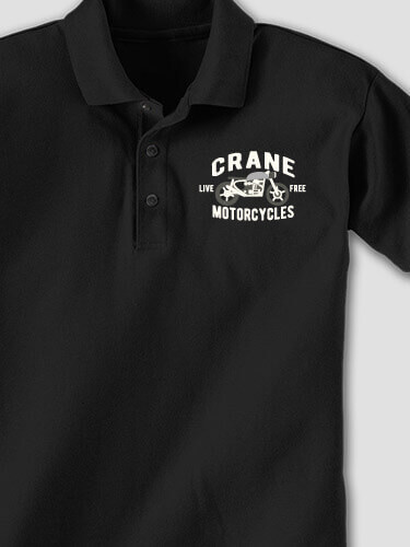 Motorcycles Black Embroidered Polo Shirt