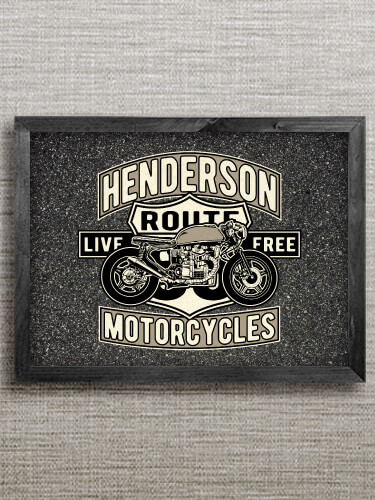 Motorcycles Black Framed Wall Art 16.5 x 12.5