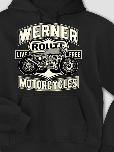 Motorcycles Black Adult Hooded Sweatshirt