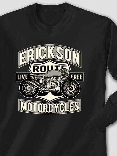 Motorcycles Black Adult Long Sleeve