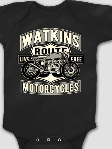 Motorcycles Black Baby Bodysuit