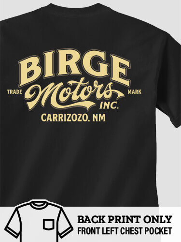 Motors Black Pocket Adult T-Shirt