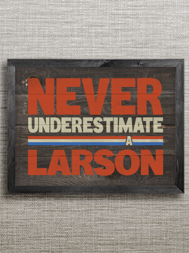 Never Underestimate Black Framed Wall Art 16.5 x 12.5