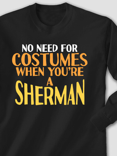 No Need For Costumes Black Adult Long Sleeve