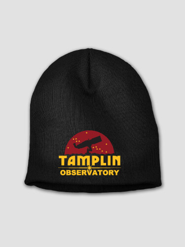 Observatory Black Embroidered Beanie