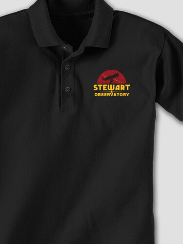 Observatory Black Embroidered Polo Shirt