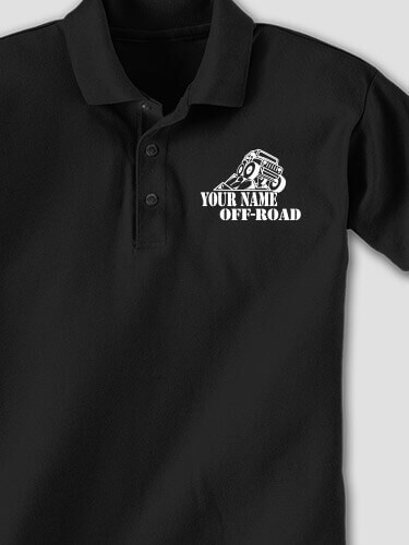 Off-Road Black Embroidered Polo Shirt