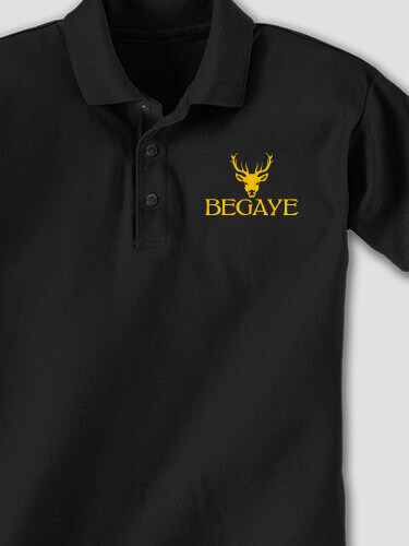 Old Stag Black Embroidered Polo Shirt